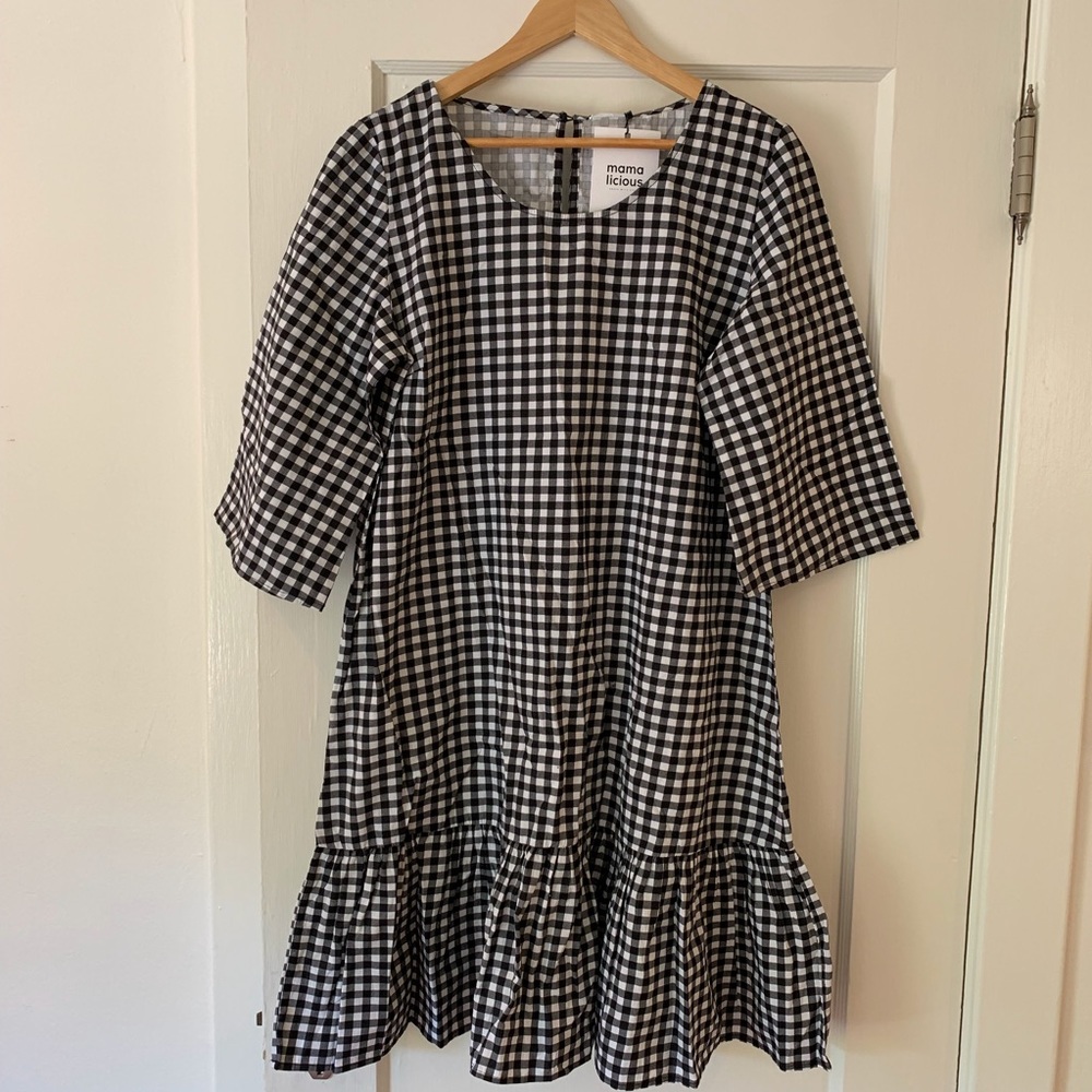 Gingham Maternity Shirt Dress